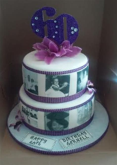 24 birthday cakes for men of different ages. 2 Tier 60Th Bling With Photo's Birthday Cake - CakeCentral.com