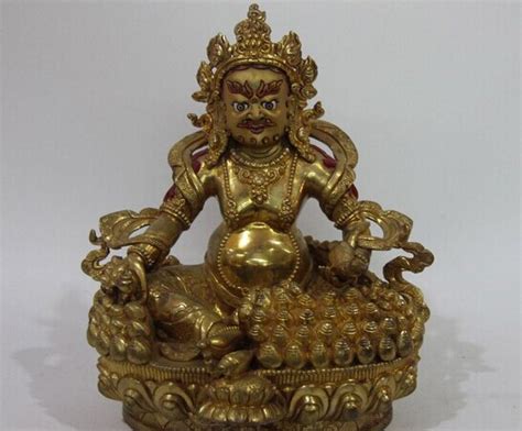 Wholesale Factory Tibet Temple Copper Gold Gilt God Of Wealth Kubera