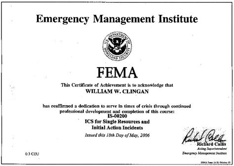 Fema Certificate Gambaran