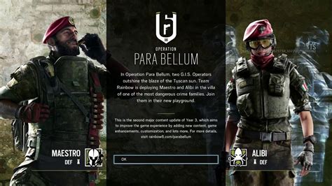 Operation Para Bellum Has Began Rainbow Six Siege Youtube