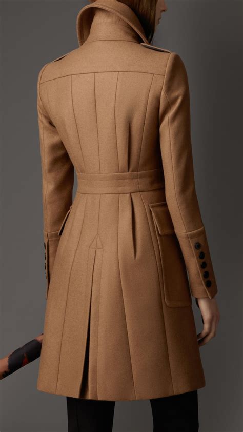 Burberry Bonded Wool Cashmere Military Coat In Brown Lyst