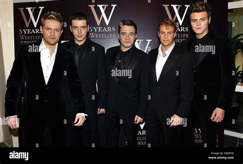 Irish Boyband Westlife During A Reception To Celebrate Five Years Together At The Irish Embassy