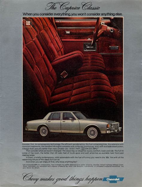 Consider Everything And You Wont Consider Anything Else Chevrolet Caprice Ad 1982