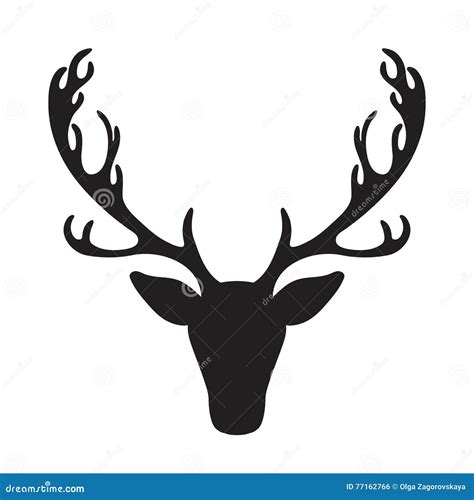 Deer Head Vector Illustration Isolated Elk Silhouette Stock Vector