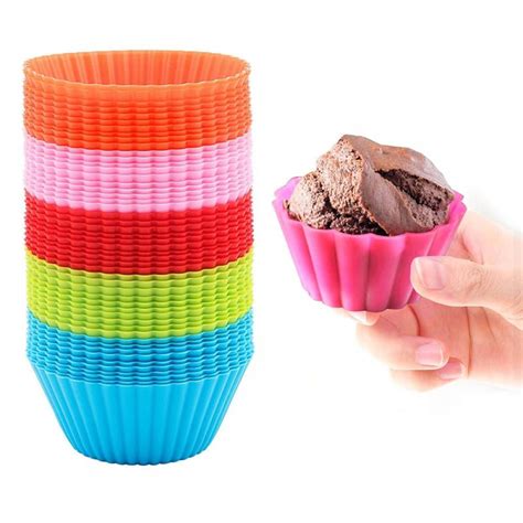 1pc Professional Silicone Baking Cups Reusable Cupcake Muffin Pans Bpa Free
