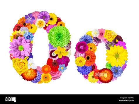 Phoenician alphabet is the ancestor of the greek alphabet and, hence, of all western alphabets. Letter O of Flower Alphabet Isolated on White. Letter ...