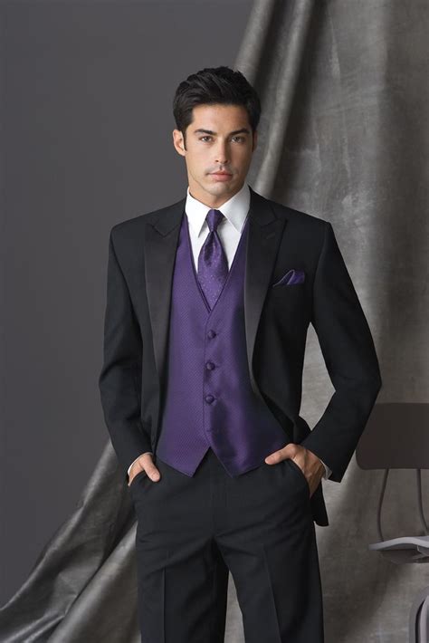 Purple Synergy Tuxedo Vest Purple Tuxedo Wedding Suits Vest And Tie