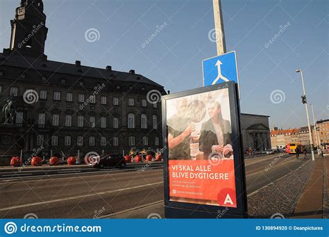 early election billboard in copenhagen denmark editorial image image of ftederiksen biker