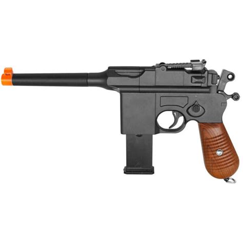 Ww2 Mauser Broomhandle C96 German Metal Airsoft Spring Hand Gun Pistol
