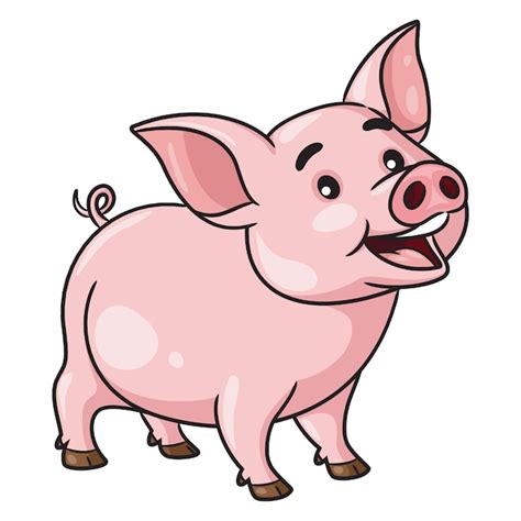 Premium Vector Illustration Of Cute Cartoon Pink Pig