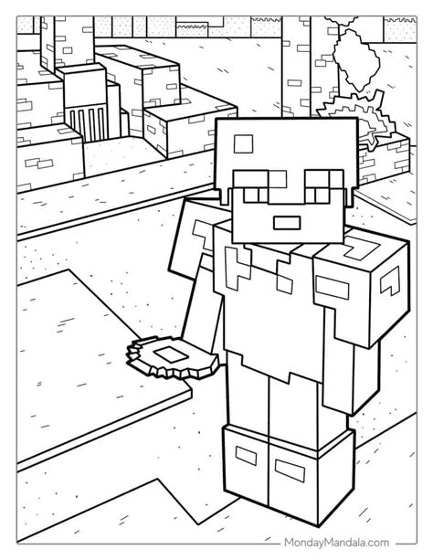 Minecraft Armour Coloring Pages