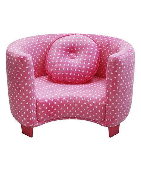 Black/white polka dot matte satin fabric. Look at this Pink Dots Comfy Kids Armchair on #zulily ...