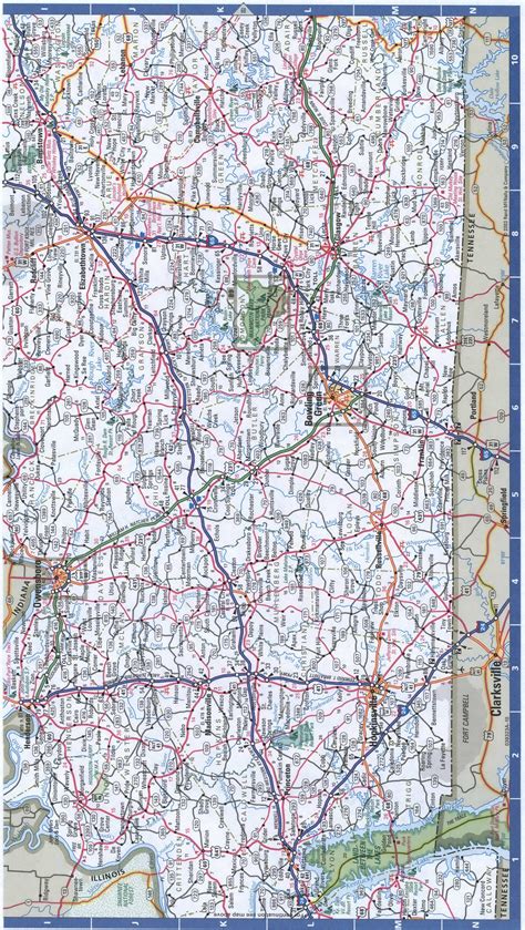 Kentucky Western Highways Road Mapmap Of West Kentucky With Cities And
