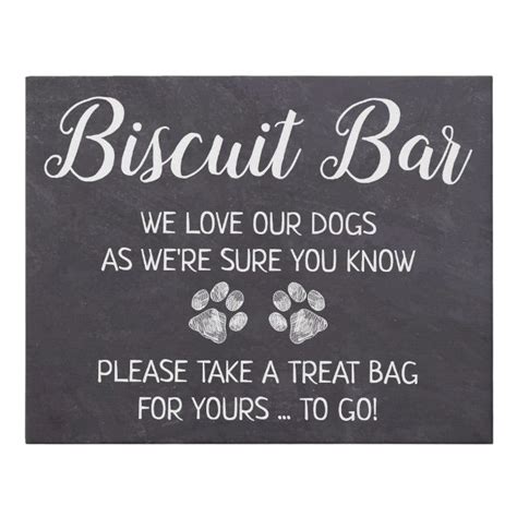 Rustic Biscuit Bar Dog Treat Wedding Favor Sign In 2021