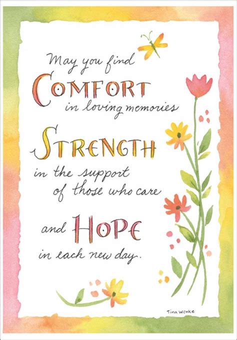 Comfort Strength Hope Sympathy Card Su215 Sympathy Card Sayings