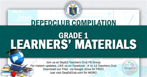 Grade 1 Learners Materials Co Depedclub The Deped Teachers Club Hot