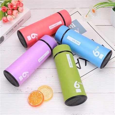 Shilily Glass Bottle Tumbler Creative Leakproof Water Cup 400ml Double Layer Hot And Cold