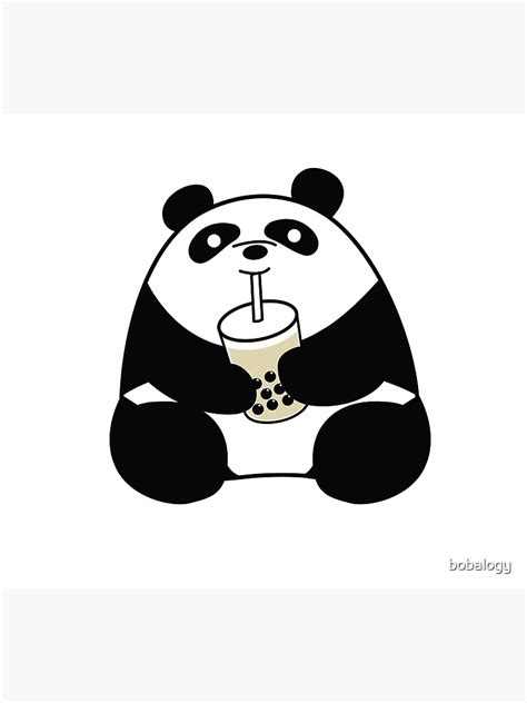 Chubby Panda Drinking Boba Milk Tea Photographic Print For Sale By