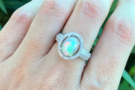 Fire Ct Opal Oval Engagement Ring Genuine Welo Opal Promise Ring