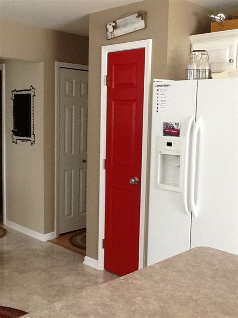 Red Pantry Door Tall Cabinet Storage Kitchen Space Locker Storage