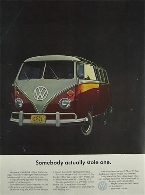1964 Volkswagen Bus Ad Somebody Stole One Classic Vintage Volkswagen
