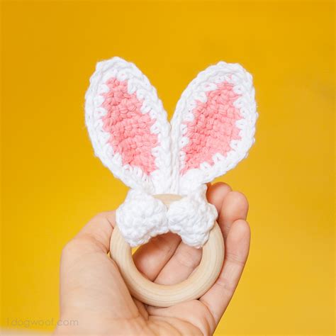 These little ear teethers are a boutique staple and always a hit at baby showers. Cute Crochet Bunny Ears Teether | AllFreeCrochet.com