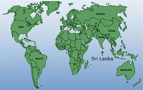 Sri Lanka mapa świata mapa świata pokazująca Sri Lanka Azja