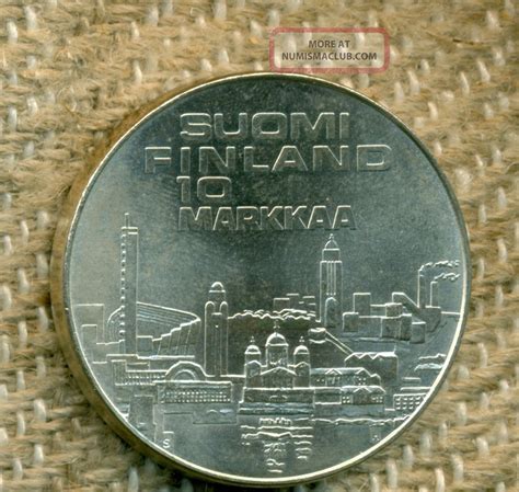 Finland Finnish Silver Coin 10 Markkaa Mk European Athletics