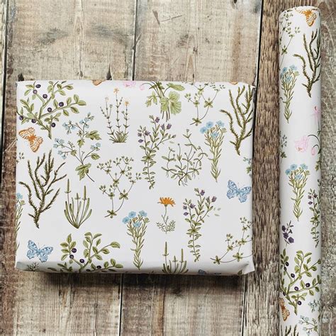 Wild Flower Wrapping Paper Recyclable By Summer Lane Studio