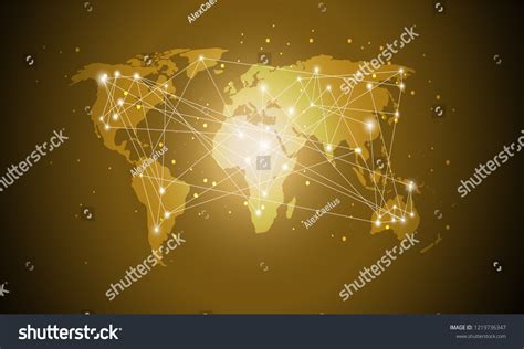 Technology World Map Global Media Tranfer Royalty Free Stock Vector