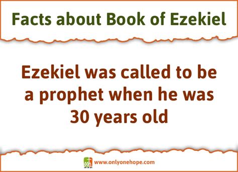 Fun Facts About The Book Of Ezekiel Only One Hope