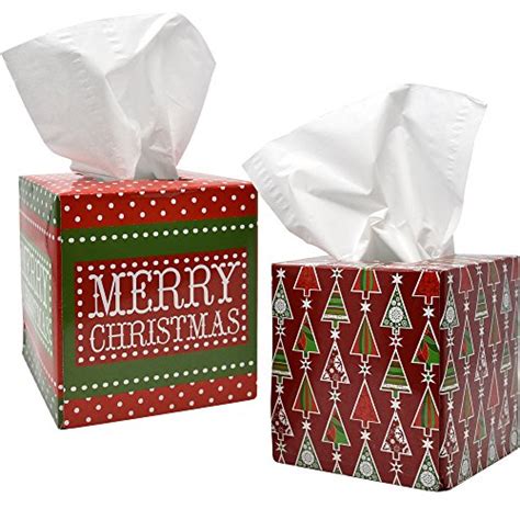 Christmas Tissue Boxes Set Of 4 Holiday Themed Facial Tissues Each Box