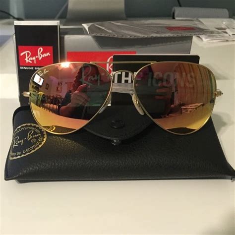 Copper Flash Ray Ban Aviator With Matte Gold Frame Copper Flash Ray Ban