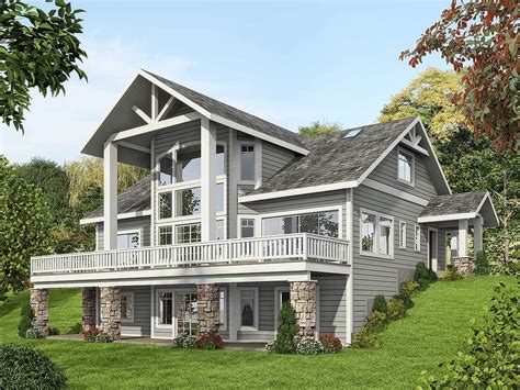 Mountain House Plan With Dramatic Window Wall 35516gh Architectural