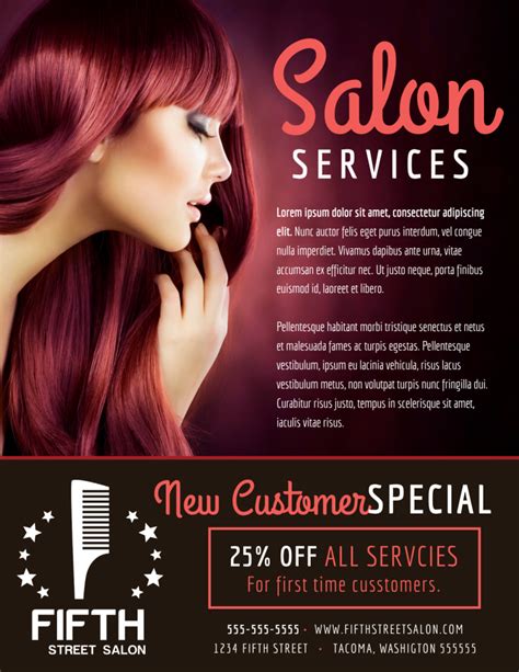 Hair Salon Service Price List Flyer Templat Mycreativeshop