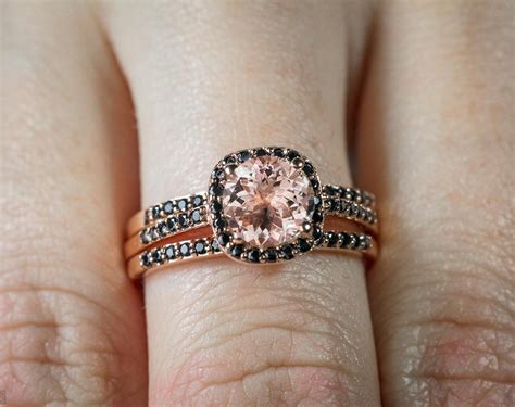 Browse a fine collection of diamond wedding ring sets and bridal ring sets available in 10k, 14k, and 18k gold, and platinum. Sale 2.50 carat Morganite and Black Diamond Trio Wedding ...