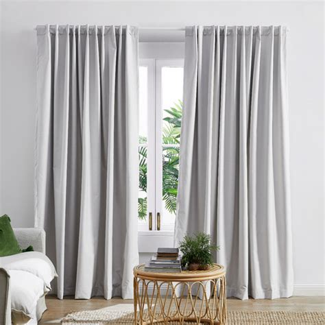 Temple And Webster Greige Lexington Concealed Tab Top Blockout Curtains