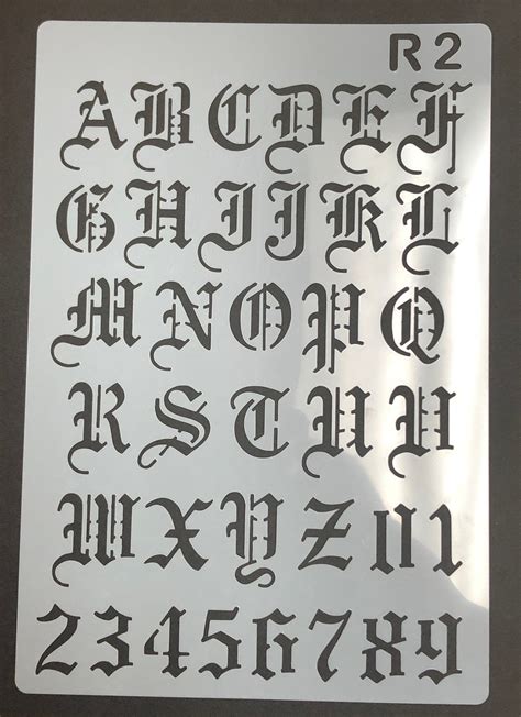 Old English Letter Set Laser Cut Stencil For Airbrush Design Etsy Uk