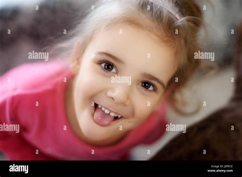 Happy Autistic Girl Smiling And Play Stock Photo Alamy