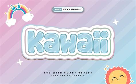 Premium Psd Cartoon Kawaii Text Effect