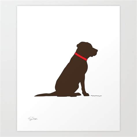 Buy Modern Chocolate Lab Silhouette Art Print By Tracylstephens