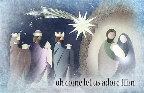Oh Come Let Us Adore Him Nativity Scene By Finnbear Redbubble We