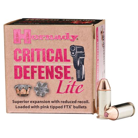 Hornady Critical Defense Lite Ammunition 9mm Luger 100 Grain Ftx Polymer Tip Per 25