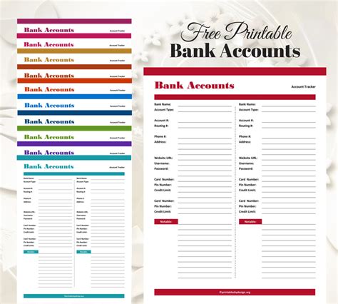 Bank Account Tracker These Come In 11 Different Colors And Are Letter