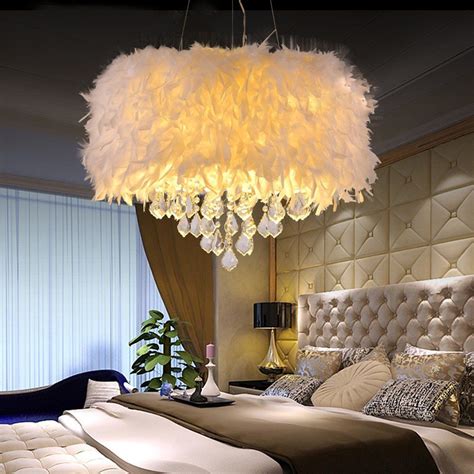 Here are the sizing formulas for two common bedroom chandelier placements so you can know if you need a small bedroom chandelier or a larger option: Surpars House White Feather Crystal Chandelier 4Light ...