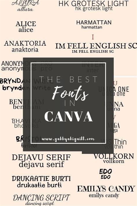 List Of Cool Fonts To Use On Canva For Logo Design Typography Art Ideas