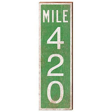 420 Mile Marker Home Decor Art Print On Real Wood Etsy