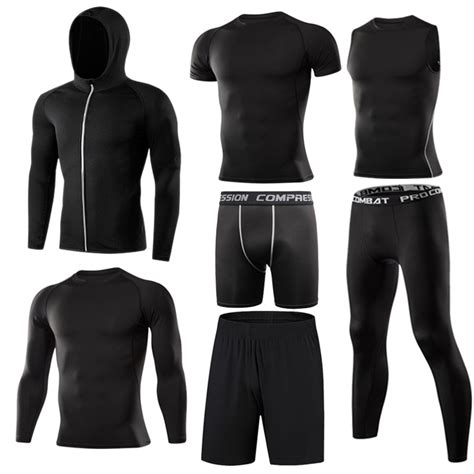men s running sets compression jogging sport suits gym fitness sports clothing suit training