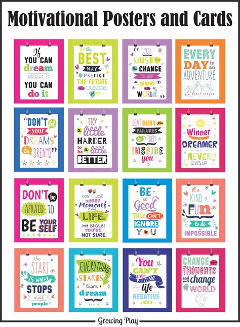 Motivational Posters And Cards Growing Play
