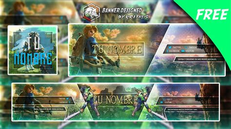 Free Pack Channel Zelda Template Youtube Banner Logo And Twitter